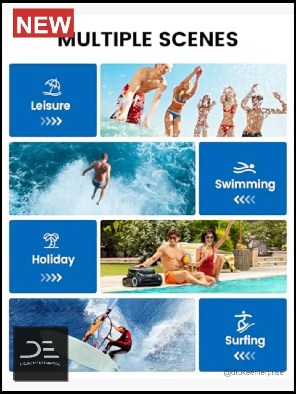 Men's Swim Jammers - Durable Polyester Spandex Square Leg Lap Swim Trunks